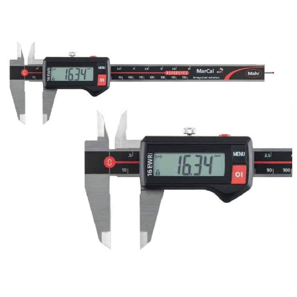 Digital Messschieber IP67 Mahr 200 mm MarCal 16 EWR 4103304 mit eckigem Tiefenmass Datenausgang: nei