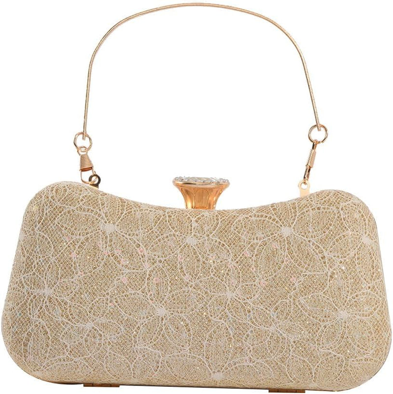 CORIOS Damen Elegante Abendtasche Blumen Clutch Pailletten Schultertasche Hochzeit Brautbörse Handta