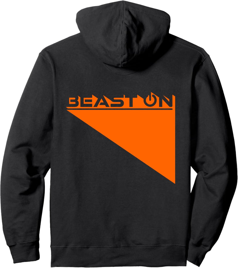 Beast ON Rücken Orange Bodybuilding Fitness Gym Training Pullover Hoodie