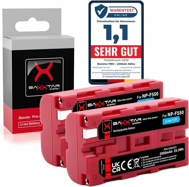 BAXXTAR PRO 2X Akku NP-F550 NP-F570 echte 3100mAh - LG Cells Inside - (Blackmagic NP-F570) NP-F550 x