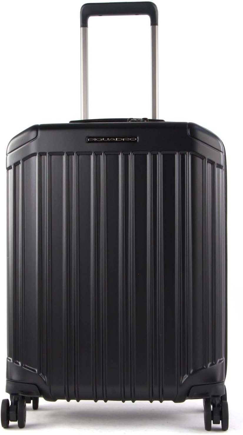 Piquadro PQ-Light - Ultra Slim 4-Rollen-Kabinentrolley 55 cm Schwarz, Schwarz, Schwarz, Schwarz