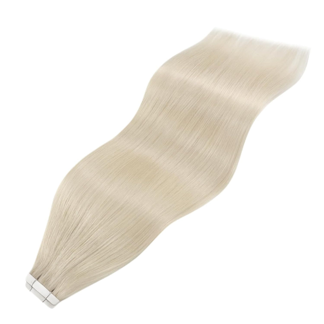 YoungSee Tape in Extensions Echthaar Platinblond,Echthaar Extensions Tape Blond,Tape-in Hair Extensi