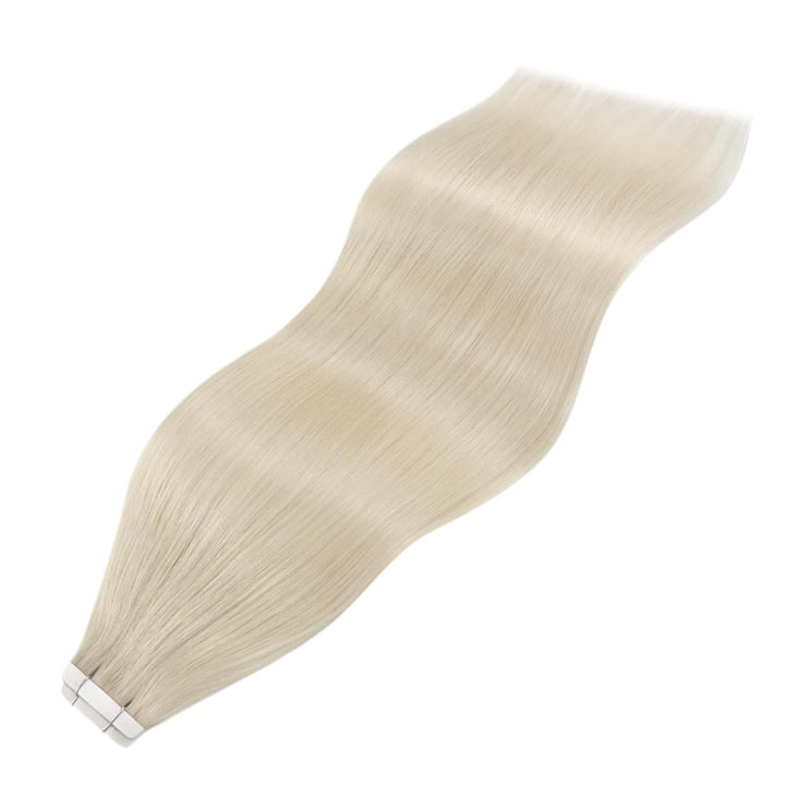 YoungSee Tape in Extensions Echthaar Platinblond,Echthaar Extensions Tape Blond,Tape-in Hair Extensi