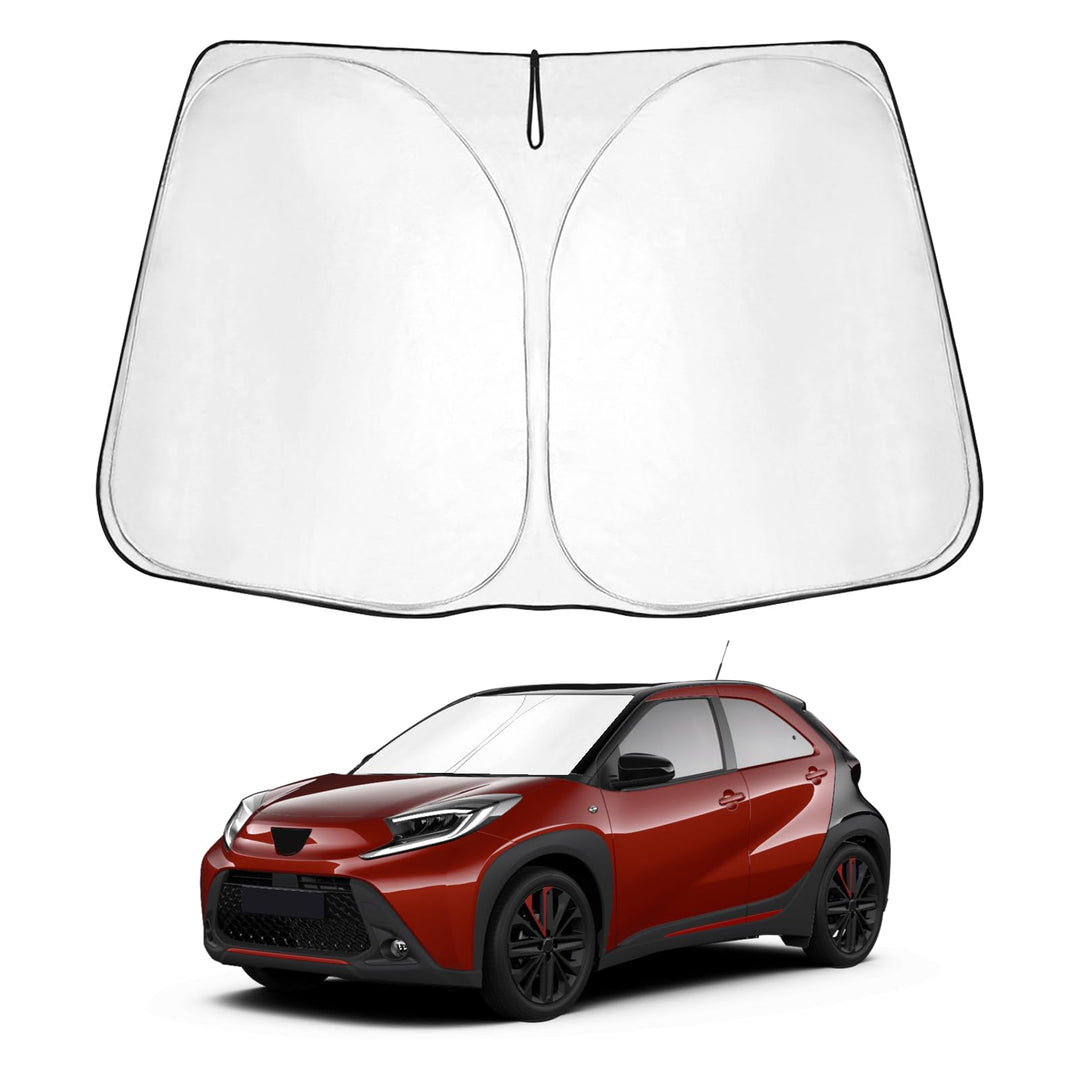 SHAOHAO kompatibel mit Toyota Aygo X 2022 2023 2024 Sonnenblende Silber beschichtetes Gewebe Faltbar