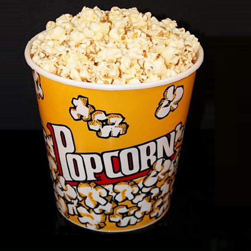 Novelty Place Retro-Stil Kunststoff Popcornbehälter für Movie Night - 7,25 "gross x 7,25" Top Durchm