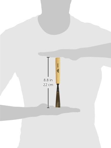 STUBAI Stemmeisen Stechbeitel Serie 52 - Form 6 | Gerades Hohleisen - 20 mm, mit Holzgriff, für Figu