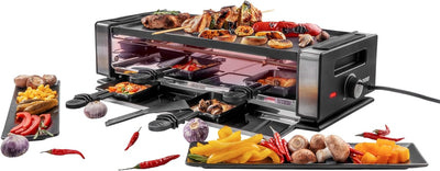 UNOLD 48760 Raclette Delice Basic - 1200 Watt, für bis zu 8 Personen, mit Naturstein-Grillplatte, we