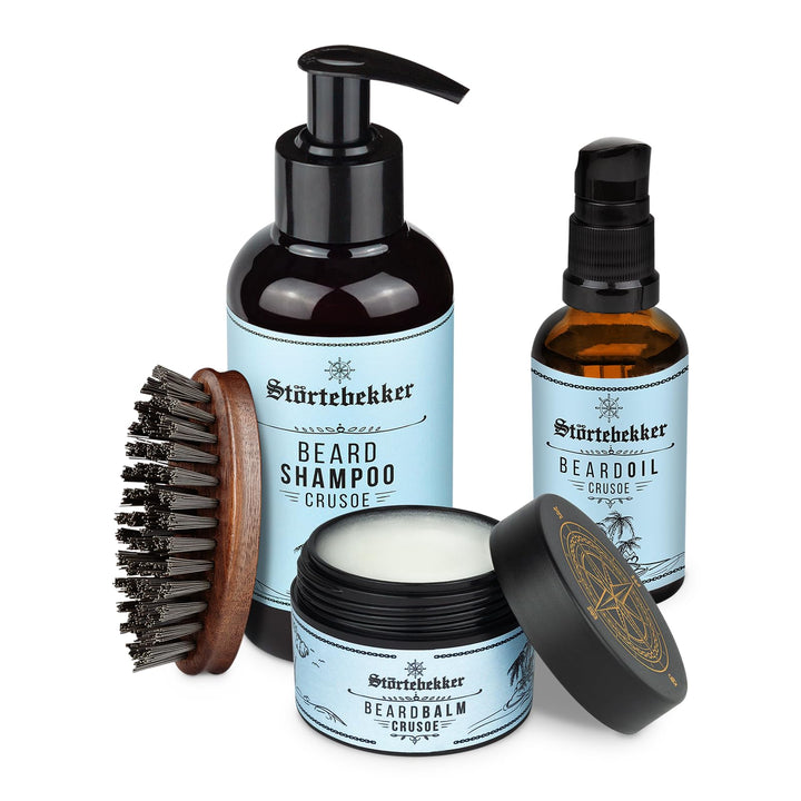 Störtebekker® Premium Anti Juckreiz Set - Hochwertiges Bartpflege Set für Männer - mit Bartöl Crusoe