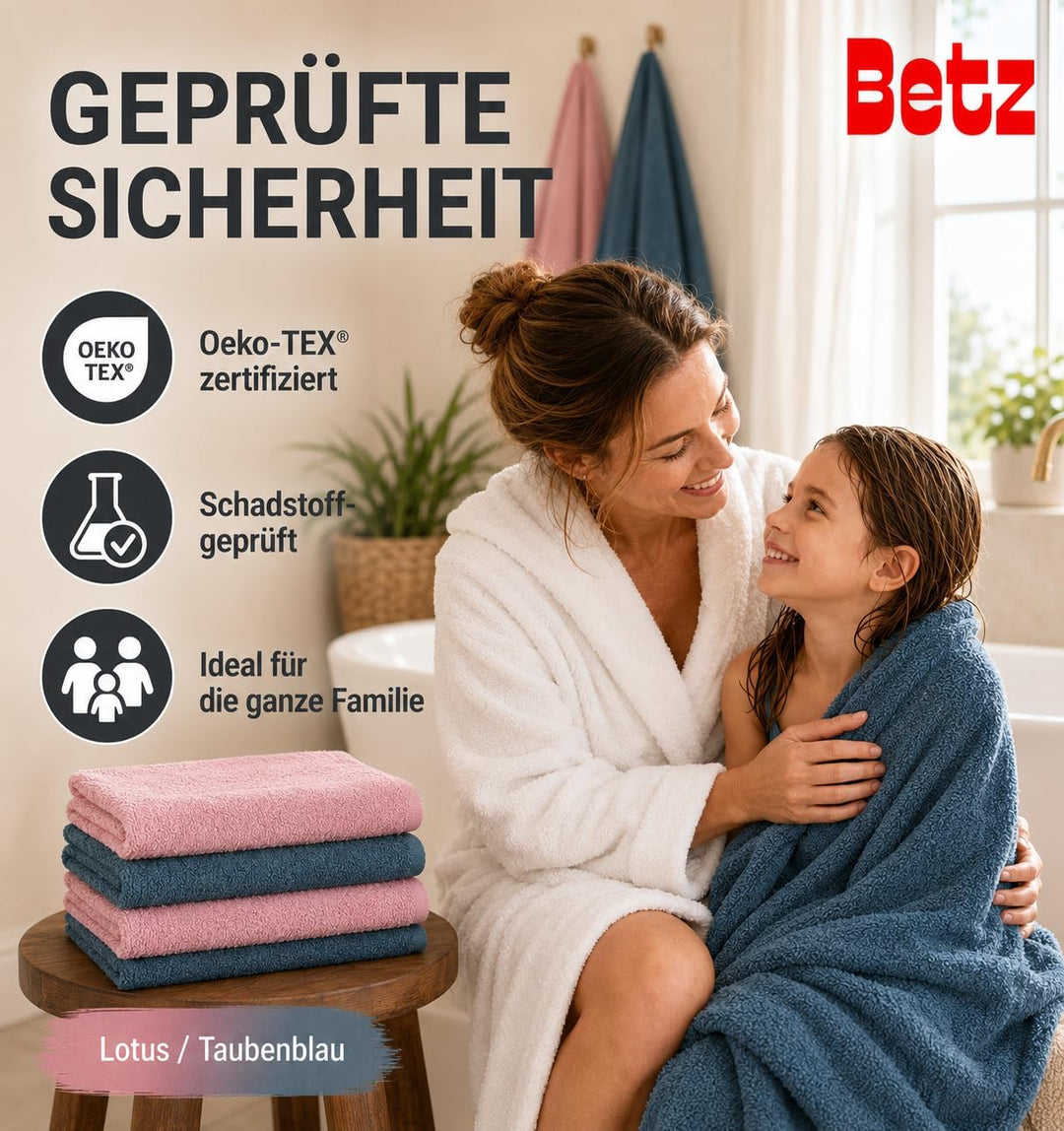 Betz 12 TLG. Handtuch Set Berlin 100% Baumwolle 2 Liegetücher 4 Handtücher 2 Gästetücher 2 Seiflappe