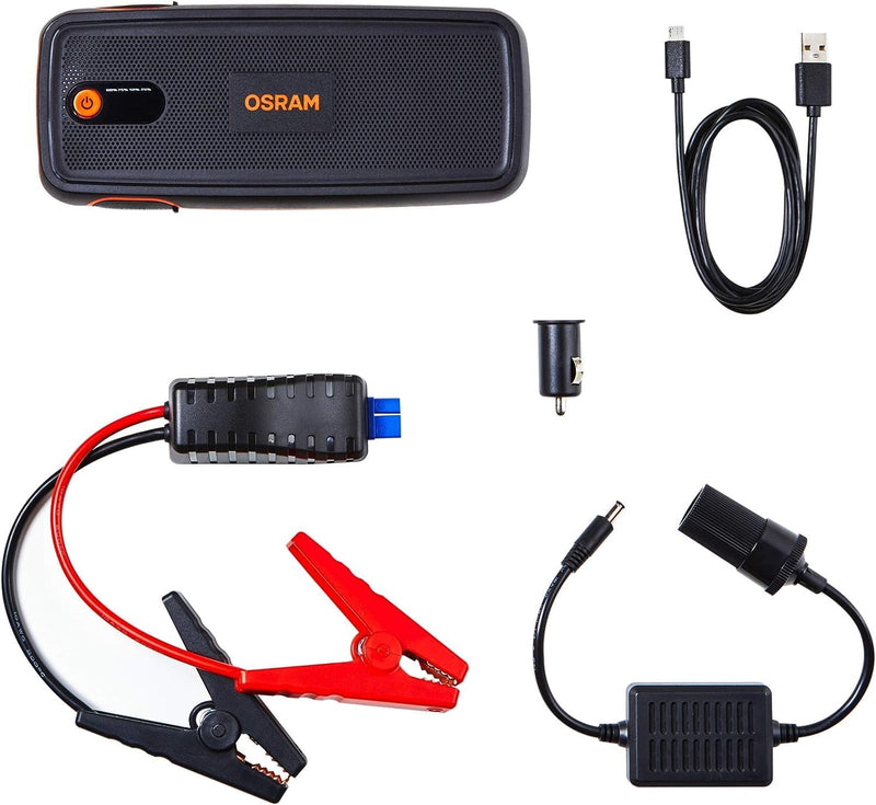 OSRAM BATTERYstart 400, KFZ Starthilfe, Lithium Batteriestarter 2000A 12V mit Powerbank Funktion für