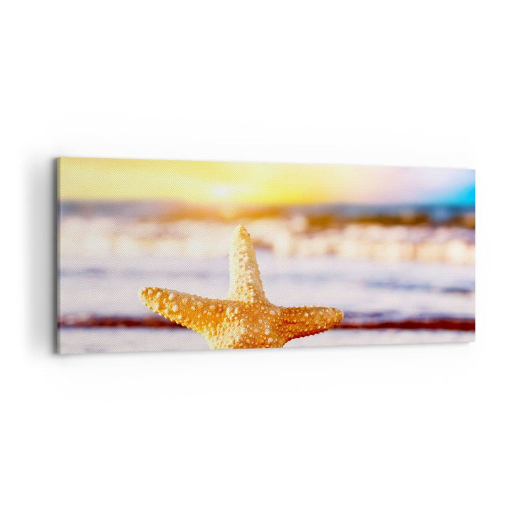 Wandbilder Dekoration Wohnzimmer Starfish Strand Sand Ozean Panorama Bilder auf Leinwand 120x50cm Le
