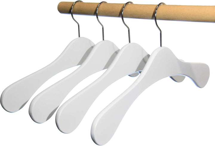 "Hagspiel" Kleiderbügel aus Holz, Garderobenbügel aus Buchenholz, 5 Stk. (weiss lackiert) Made in Au