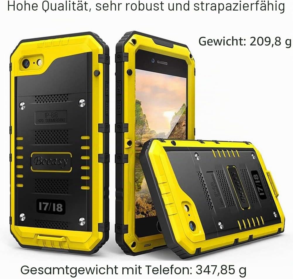 Beeasy für iPhone 8/7 Hülle, iPhone SE 2020/2022 Hülle Wasserdicht Outdoor Stossfest Handyhülle Mili