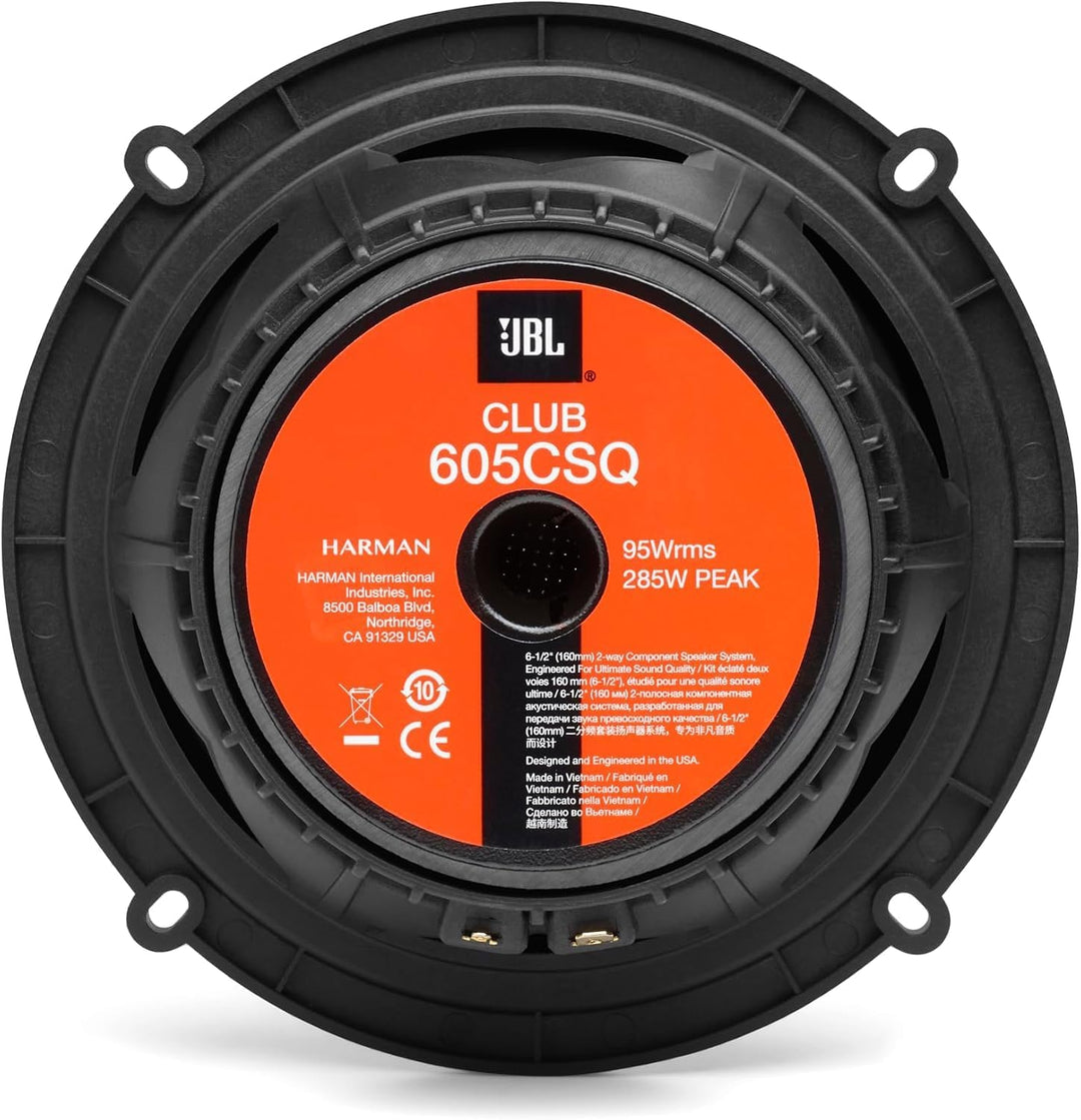JBL Club 605CSQ 2-Wege KFZ Soundsystem - 285 Watt Komponenten Auto Lautsprecher Boxen Set mit 160mm