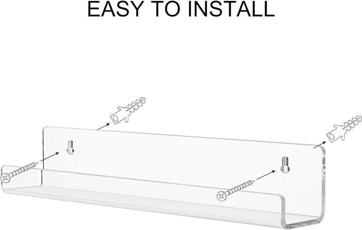 Ecoseao Schweberegal aus Acryl, transparent, zur Wandmontage, 4 Stück, unsichtbares Display-Regal, O