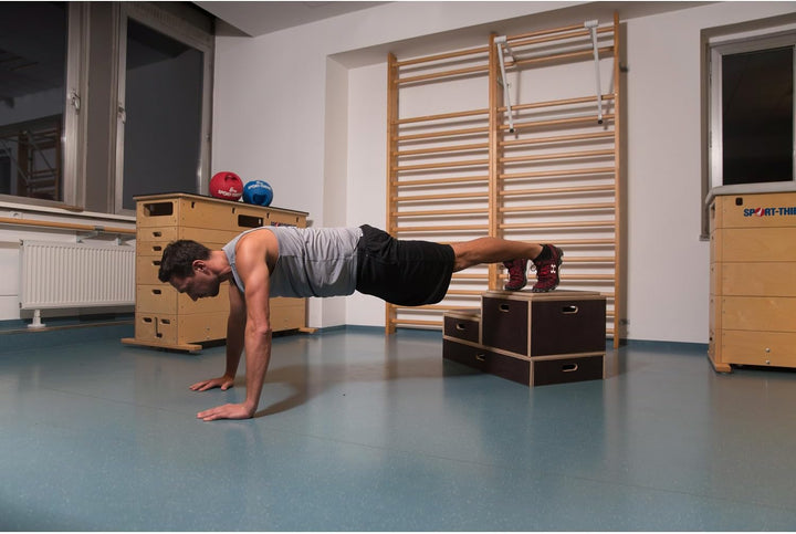 Sport-Thieme Plyo-Box Holz Kombi | rutschfeste Jump-Box/Sprungkasten aus Multiplex-Holz | In DREI Gr