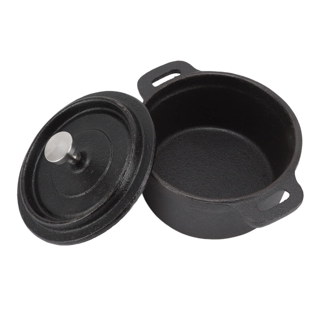 Dutch Oven, antihaftbeschichtete flache Gusseisenpfanne, traditioneller Stil, verdickter, ergonomisc