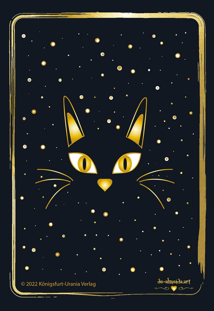 Golden Black Cat Tarot - Hochwertige Stülpdeckelschachtel mit Goldfolie: 78 Karten mit Golddruck und