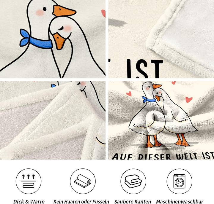 Geschenke für Partner, Ente Flanell Decke für Pärchen Paar Couple Partner Valentinstagsgeschenk, Ich