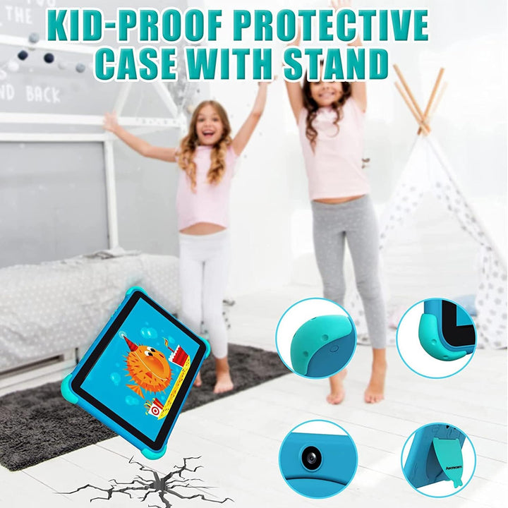 Ascrecem Kinder Tablet 10 Zoll Android Tablet kinder mit WiFi Doppelkamera IPS Display 2GB 32GB,lern