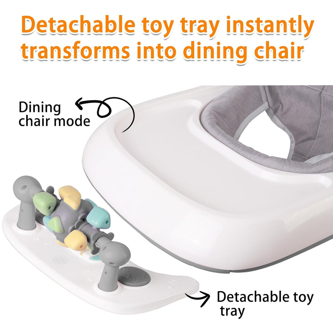 OHMG 4-in-1 Lauflernhilfe für Babys mit interaktivem Multiaktivitätstablett mit abnehmbarer Musik, h