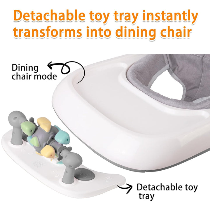 OHMG 4-in-1 Lauflernhilfe für Babys mit interaktivem Multiaktivitätstablett mit abnehmbarer Musik, h