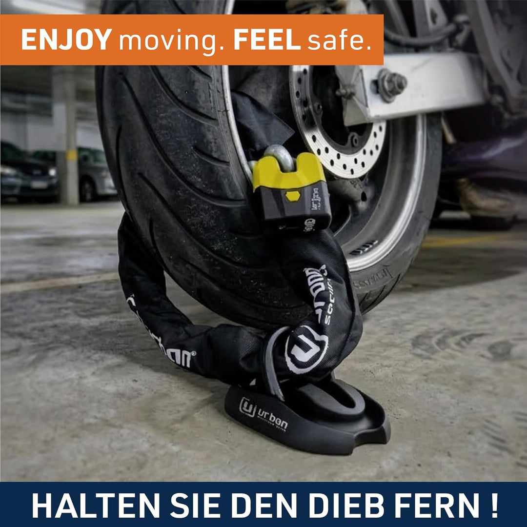 URBAN U8K100 Kettenschloss Motorrad Motorradschloss Vorhängeschloss und Kette, Sicherheit 20/20 mit