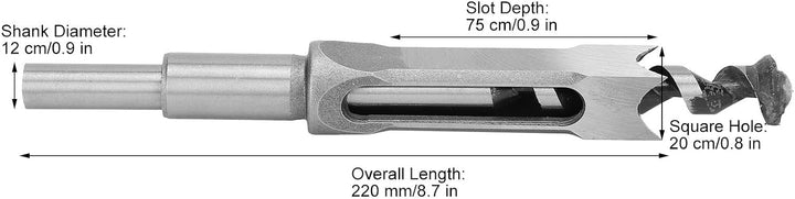 Vierkantbohrer, 20 mm Lager Stahl Senker Bohrer Holzbearbeitungswerkzeug für Dichtungsplatte und Hol