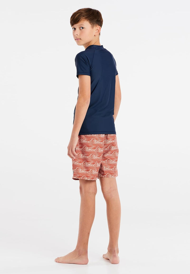 Protest Jungen Rashguard Short Sleeve PRTBERENT JR Upf-50-Schutz Und PFC-Frei Night SkyBlue 116