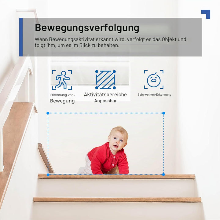 Tapo C21A 2K 3MP Überwachungskamera innen 360°, Nachtsicht, Bewegungserkennung, Zwei-Wege-Audio, Bab