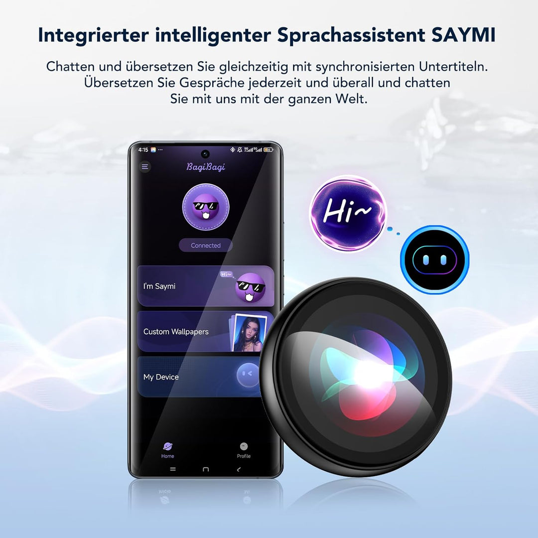 Z01 KI Sprachübersetzer &amp; Übersetzer – Tragbares Übersetzungsgerät mit HD-Touchscreen, Translator fü
