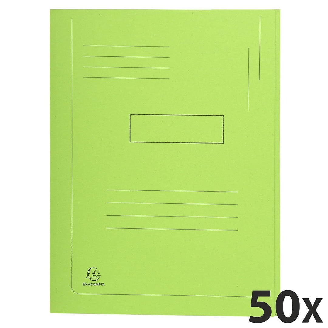 Exacompta 445013E Packung mit 50 Aktenmappen Forever, 2 Klappen (aus recyceltem Karton 280g/qm, umwe