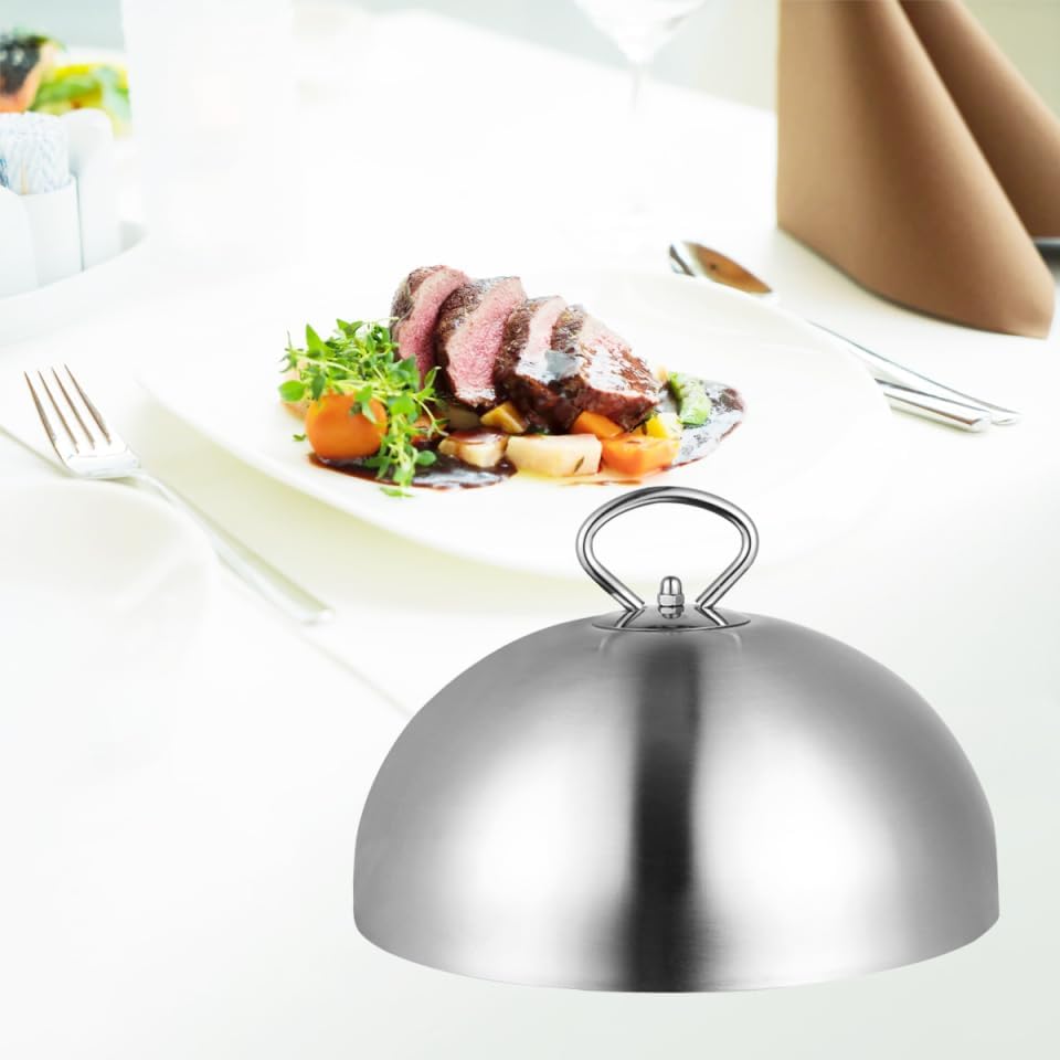HEMOTON Edelstahl Speiseglocke Tellerglocke Teppanyaki Deckel Steak Abdeckhaube Burgerhaube Schmelzk