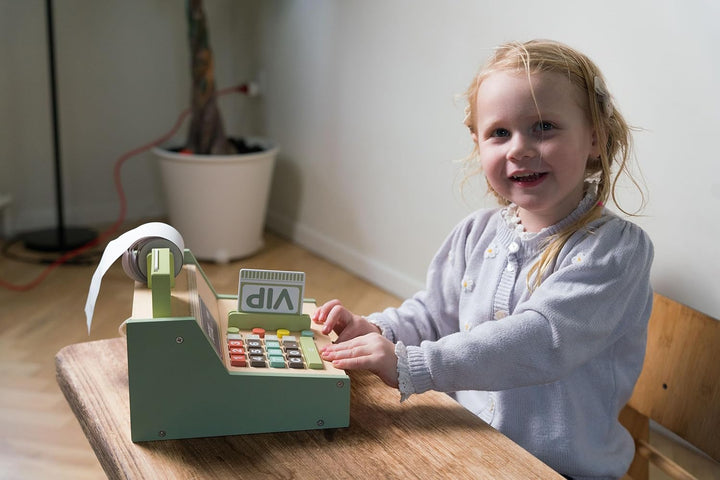 Kaufladenkkasse Holz Geschenkbox 17 Teile