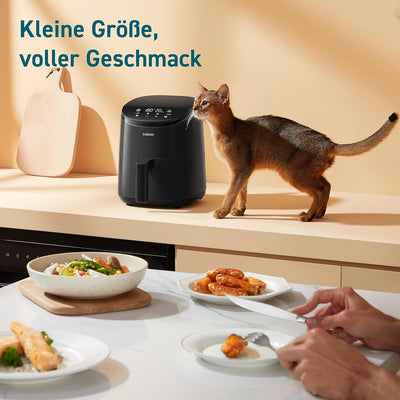 COSORI Heissluftfritteuse 2L, 4-in-1 Mini Airfryer, 30 Online Rezepte, 75-205℃, Energiesparend, Komp