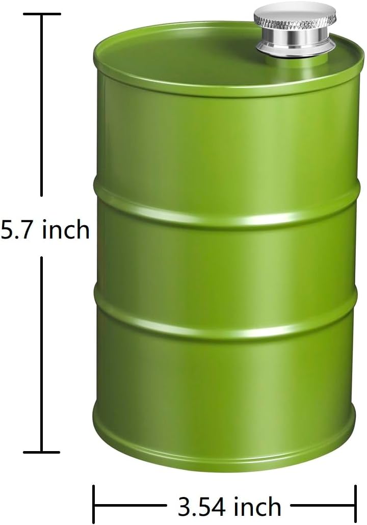 Flachmann aus Edelstahl, fassförmig, gross, 750 ml B. Grün 25 oz, B. Grün 25 oz