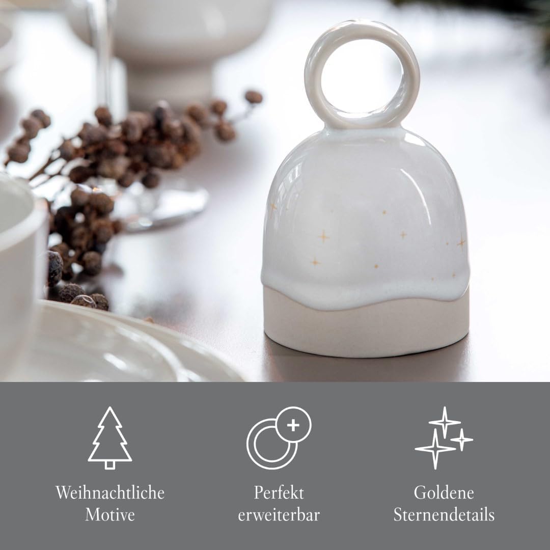 like. by Villeroy & Boch Winter Glow Tischglocke, 6,5x6,5x10 cm, Tischglocke