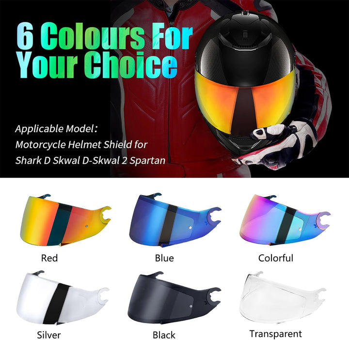 Motorradhelm Visier für Shark D Skwal D-Skwal 2 Spartan Carbon,Helmvisier Motorrad Windschutz Helm O