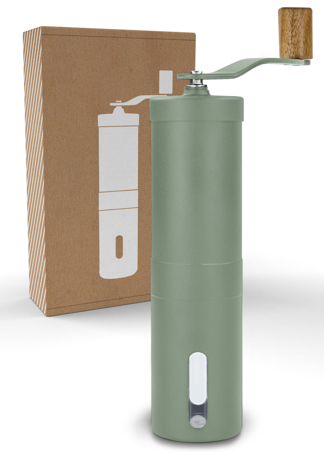 LAMBDA COFFEE® TERRA Kaffeemühle manuell aus Edelstahl und stufenlosem Keramikmahlwerk I Espressomüh