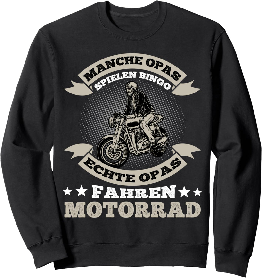 Motorrad Bingo Opa Motorradfahrer Design für Biker Sweatshirt