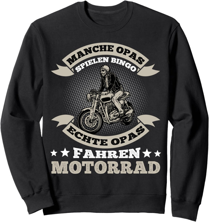 Motorrad Bingo Opa Motorradfahrer Design für Biker Sweatshirt