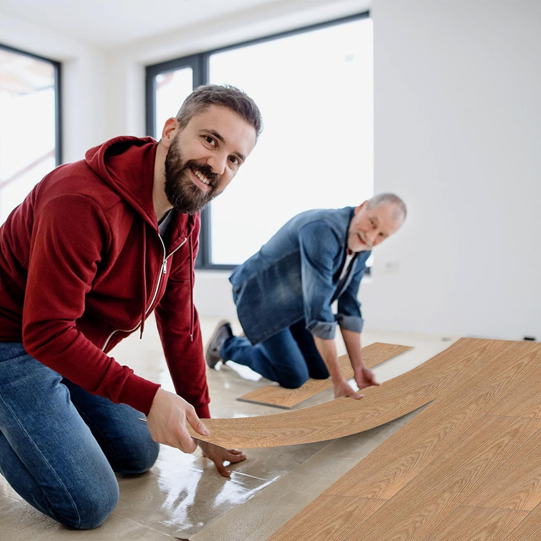 JOIEYOU PVC Bodenbelag, Vinylboden selbstklebend Fliesen Wasserdicht Rutschfeste, Laminat Klicksyste