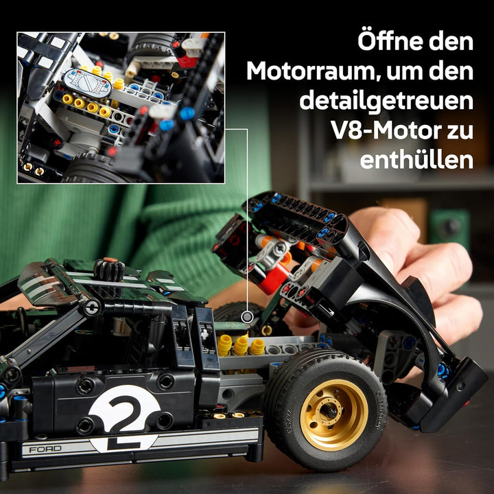 LEGO Technic 1966 Ford GT40 MKII Rennwagen - Bauset für Erwachsene - Modellauto zum Sammeln mit Lenk