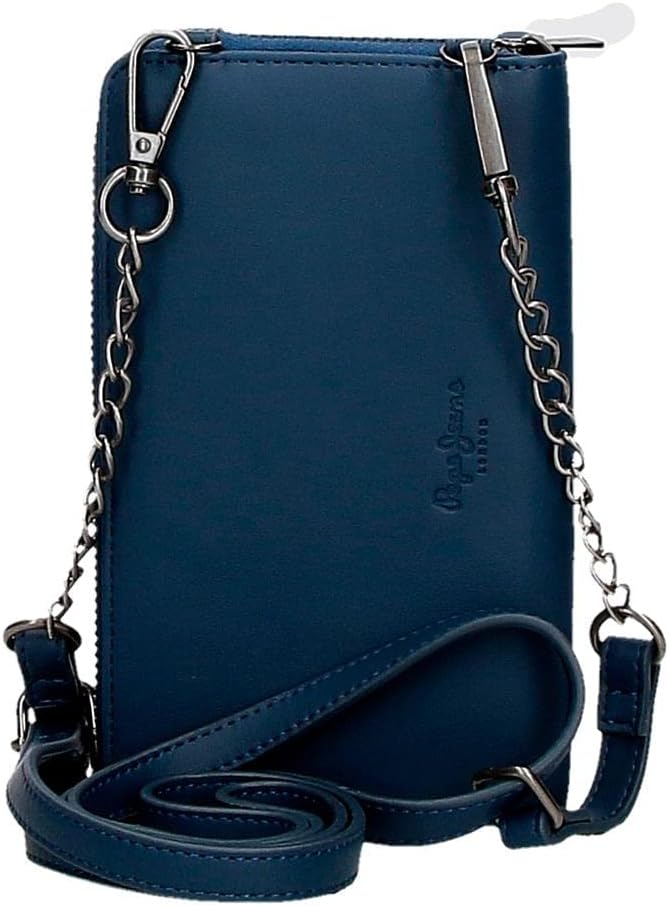 Pepe Jeans Maddie Umhängetasche Handyhalter Blau 11x17,5x2,5 cm Polyester mit Kunstlederdetails Blau