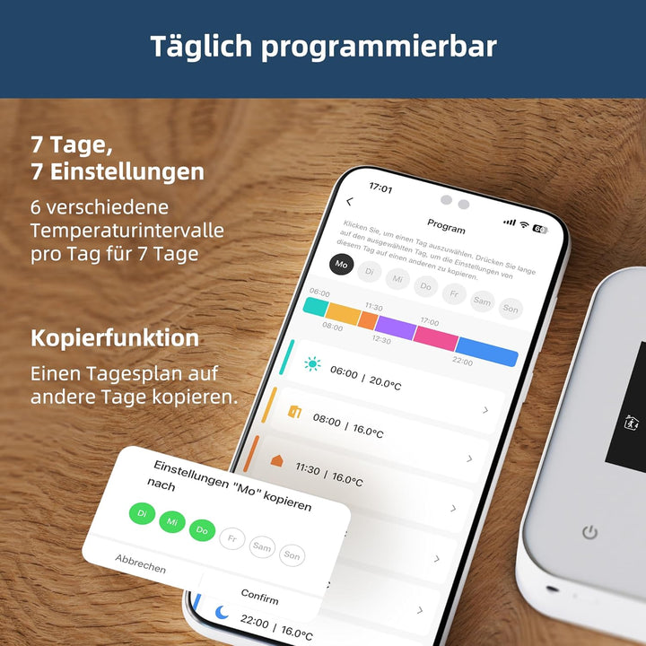 Beok WiFi Thermostat Für Gaskessel, Tuya Smart Raumthermostat Thermostate Heizung Digital LCD-Anzeig