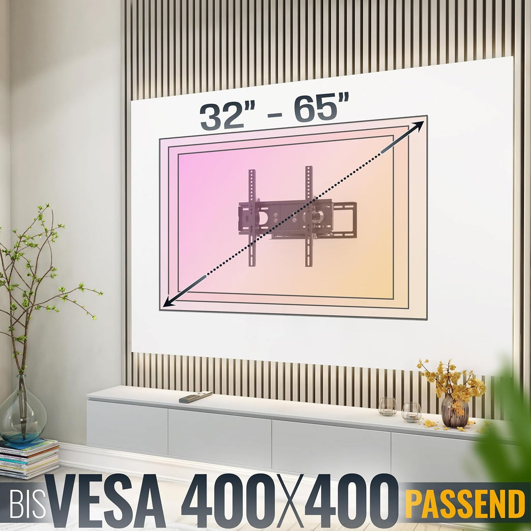 RICOO TV Wandhalterung Fernseher Schwenkbar Neigbar für 32-65 Zoll, Universal TV Halterung R28, Fern