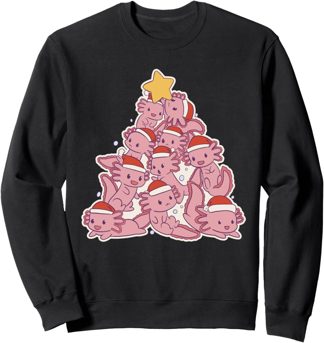 Axolotl Weihnachtsbaum Niedlicher Feiertagsstern Sweatshirt