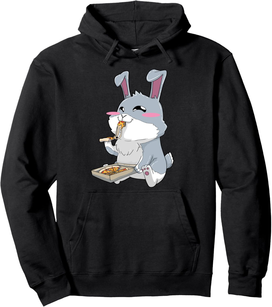 Hase Kaninchen Pizza Kawaii Pullover Hoodie