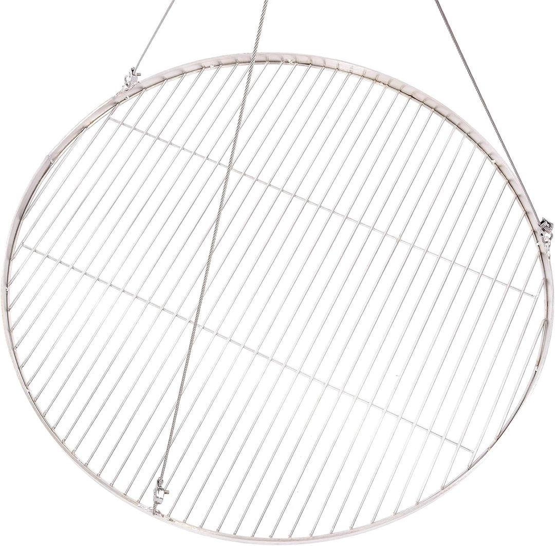65 cm Grillrost Edelstahl für Schwenkgrill 3 Bein BBQ Grill Rost mit Seil 14 mm Stababstand