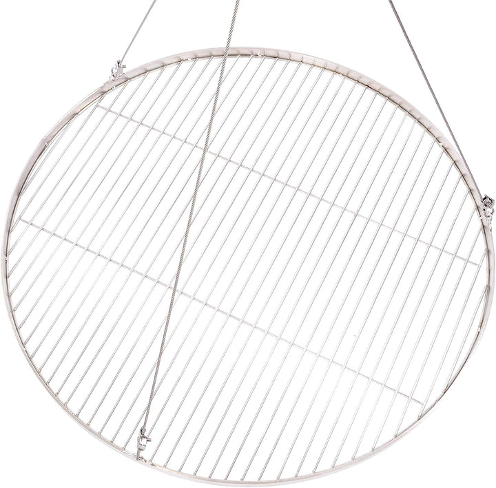 65 cm Grillrost Edelstahl für Schwenkgrill 3 Bein BBQ Grill Rost mit Seil 14 mm Stababstand
